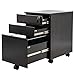 TOPSKY 3 Drawers Wood Mobile File Cabinet Fully Assembled Except Casters (Walnut)