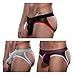 Arjen Kroos Men's Jock Strap Sexy Underwear Mesh Gym Jockstrap(3 Pack),B1-ak7003-black/Gray/Purple,Medium