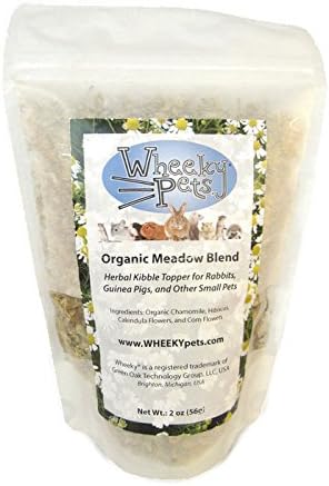 Wheeky Pets Organic Meadow Blend: Herbal Treat Kibble Topper for Rabbits, Guinea Pigs, and Other Small Pets, 2 oz.