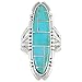 Sterling Silver Statement Ring in Genuine Turquoise for Women Size 5 to 12