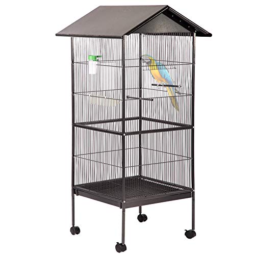 BestPet Bird Cage Parrot Flight Cage 61″ Large Birdcage Play Top Iron Heavy Duty Perch Stand Two Doors Iron
