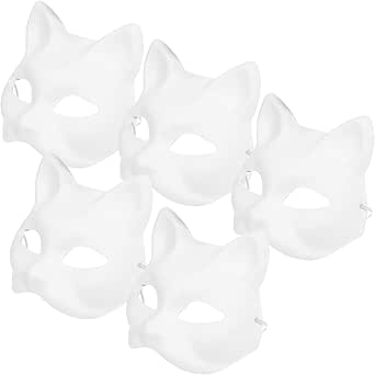 Alipis Diy Cat Mask Blank Paintable Animal Masks For