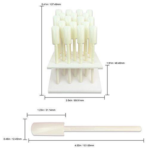 Beauticom 18 Piece White Plastic Nail Tip Sticks With Display Stand Set