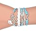 CAETLE®Women Girl Love Lover Owl Branch Bird Knit Leather Rope Chain Charm Bracelet