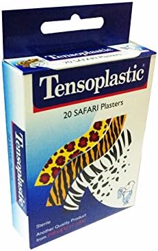 2 Packs of Sterile Tensoplastic Safari, First Aid Safari Plastic Strip Adhesive Dressing Bandages Plasters for Quick Wound Healing (20 Strips/ Pack)