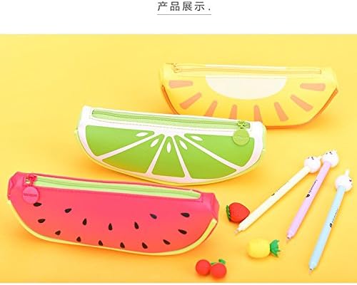 New Arrival School Supplies Cute Originality Fruit Pattern Pencil Case PU Leather Pencil Bag Cartoon Storage Bag (1 Pcs Random color)