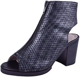 Size 9-13 Women's Genuine Leather Chic Booties High Heeled Peep Toe Wide