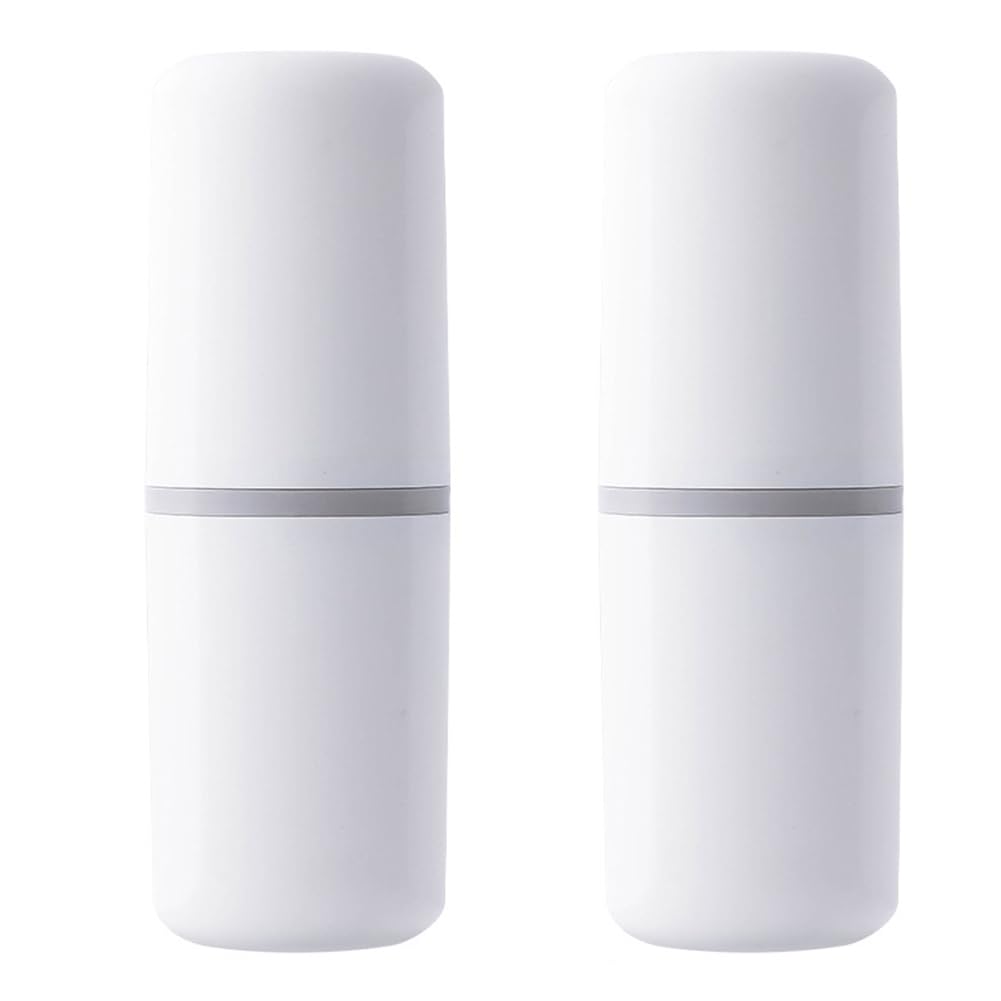 croselyu Travel Toothbrush Storage Box Portable Wash Cup Travel Wash Cup,1 Pce (White,2pcs)