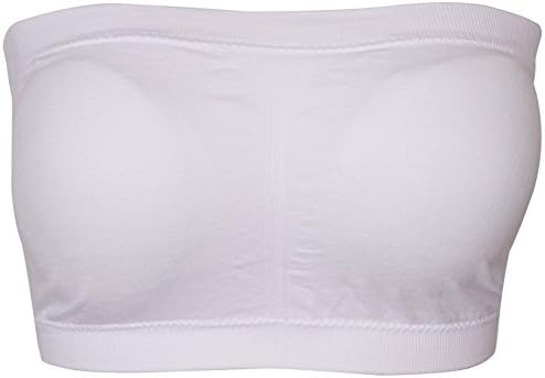 SECOND COLOR Women's Strapless Invisible Bra, Push up Removable Padding Tank Yube Nursing Bra White