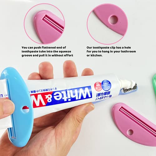 LOKiVE Toothpaste Tube Squeezer Dispenser, 9 Pcs Plastic Tube Squeezer Holder Toothpaste Clips for Saving Toothpaste Facial Cleanser Creams Paint