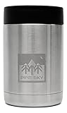 Stainless Steel Can Cooler by Pine Sky - Vacuum Insulated, Double Wall Holder Fits 12oz Cans and Bottles (Black)