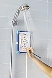 Eureka Shower Idea Whiteboard | Mountable Bathroom Writing Slate With Sturdy Suction Cups | 50 Removable Sheets, Oil Pencil & Microfiber Eraser Included | Fun Waterproof Notepad Wet & Dry Use Gadget (Office Product)