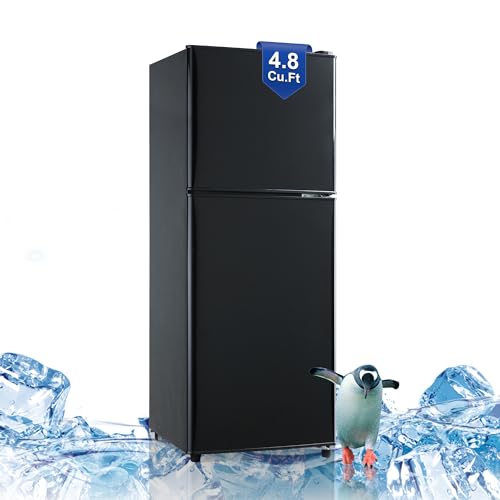 Photo 1 of rosmena Mini Fridge With Freezer, 4.8 Cu. Ft.Refrigerator With 2 Doors, Apartment Size Refrigerator with Freezer Combo for Bedroom, Office, Kitchen, Apartment, Dorm