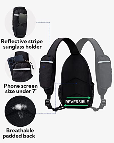 Waterfly Chest Bag, Shoulder Bag, Shoulder Bag, Small Backpack for Sports, Hiking, Cycling, Men and Women