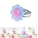 Adjustable Flower Ring for Kids Multi Color Cute Rings For Girls Handmade Jewelry Set of 8, 4 Different Kinds of Style