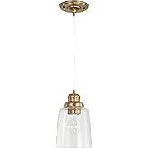 Capital Lighting 3718AD-135 Fallon Urban/Industrial Clear Glass Pendant Light Fixture, 1-Light 100 Watt, 9" H x 6" W, Aged Br