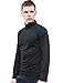 Allegra K Men Long Sleeve Turtle Neck Slim Fit Tee Black M