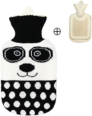 Warm Water Bag - Rubber hot Water Bottle, Warm Palace Warm Belly Anti-Explosion, Multiple Colors (2 per Pack) - Black-Black