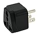US Adapter,EU UK AU to USA Plug Adaptor 3 Prong Grounded America Wall Plug-Type B(2, Black)