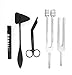 Tactical Black - Set of 5 pcs Reflex Percussion Taylor Hammer + Penlight + Tuning Fork C 128 C 512 + Bandage Scissors 5.5
