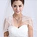 Ok Women's Cheap White Ivory Bridal Veils Two Layer Ribbon Edge Wedding Veil with Comb (Ivory)
