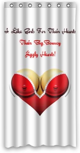 Popular Bath I Like Girls For Their Heart Their Big Bouncy Jiggly Heart Bath Set (36" x 72" )
