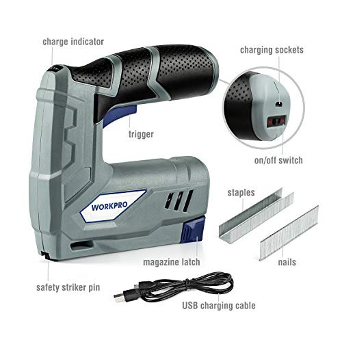 Workpro Cordless Staple Gun 3.6v Electric Stapler, Rechargable 2000mah Liion Pricepulse
