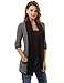 PattyBoutik Women Open Front Marled Sweater Cardigan (Black and White Medium)