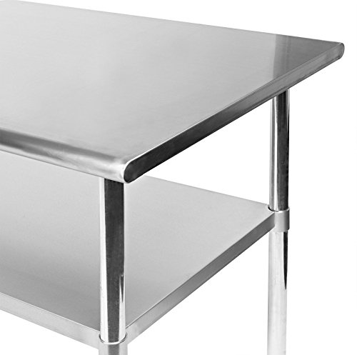 Rounded edges 4 Casters 30" x 72" Commercial Stainless Steel Food Prep Table w/ Under Shelf