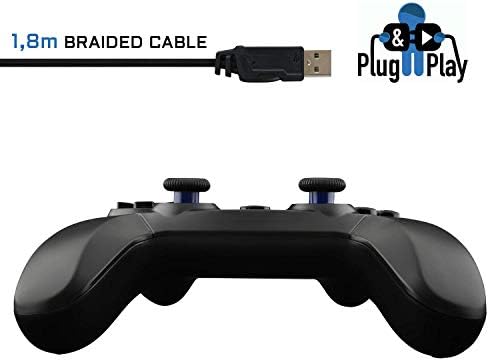 Controlador de jogos g-lab k-pad thorium para pc e ps3 com usb - vibração integrada - joystick para pc com windows 10-11, ps3, android (usb)