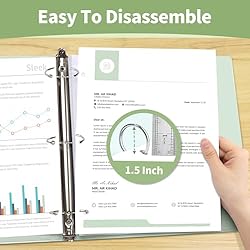 SUNEE 3 Ring Binder 1.5 Inch 1 Pack, Clear View
