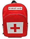 Jipemtra First Aid Bag Backpack, First Aid Backpack Empty Portable Outdoor Travel Small Rescue Bag Foldable Pouch Tote EVA Hard Case First Responder for Camping Sport (Red Backpack)