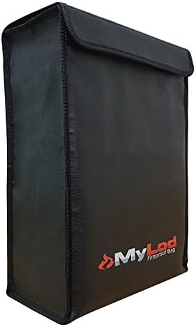 Fireproof and Waterproof Bag by MyLod - Premium Fire Protective Storage for Valuables Cash &amp; Envelope Holder ,Silicone Coated File Pouch, Zipper &amp; Velcro Closure,15x11.5x5 Large Size