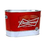 Budweiser Beer Oblong Metal Painted Ice Gift Bucket Tub Tote