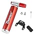 DEEMOUNT Bike Pump Bicycle CO2 Inflator with Cartridge Storage Canister for Presta and Schrader - Bicycle Tire Pump for Road and Mountain Bikes Basketball Football - No CO2 Cartridges Included