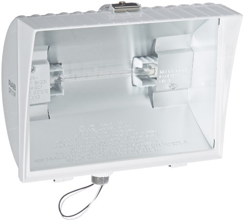 RAB Lighting QF300FW Quartz Curve Floodlight, Aluminum, 300W Power, 6100 Lumens, 120V, White