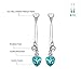 Neoglory Blue Heart Crystal Drop Pearl Earrings Rhinestone Platinum Plated Bridal Jewelry embellished with Crystals from Swarovski
