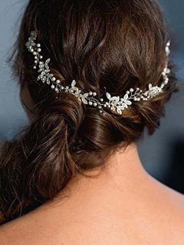 Handmadejewelrylady Wedding Crystal Rhinestones Headband Bridal Hair Vine Headpiece Women Evening Party Hair Accessories (Gold) Handmadejewelrylady