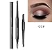 Eyebrow Makeup Kit, Staron 3 In 1 Waterproof Multifunctional Automatic Eyebrow Pencil + Powder + Eyebrow Brush Pigment Beauty Makeup Kit (D)