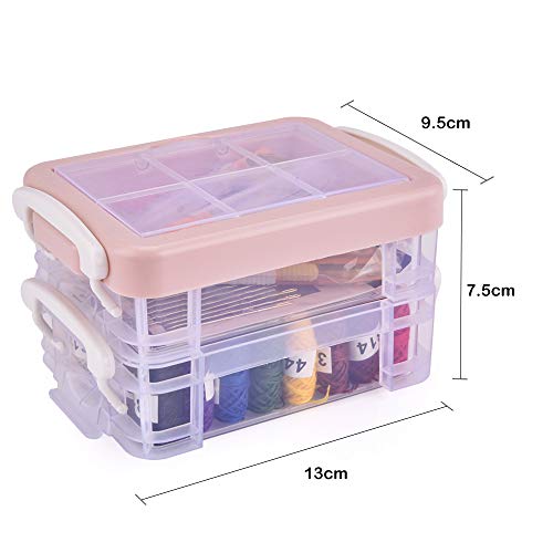 Embroidery Threads, Colourful Embroidery Threads Set Embroidery Floss with DMC Number, Embroidery Set with Organizer Storage Box for Embroidery, Cross-Stitch, Friendship Bracelets - Thumbnail 3