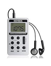 Radio portátil digital de bolsillo AM AM con auriculares y batería recargable para Walk