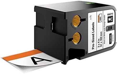 Dymo XTL Pre-Sized Safety Label 2" x 4" (51 mm x 102 mm) - Black on White w/Orange Header