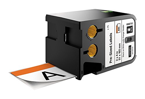 Dymo XTL Pre-Sized Safety Label 2" x 4" (51 mm x 102 mm) - Black on White w/Orange Header