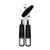 Dimoxii Manual Can Opener Smooth Edge, Handheld Bottle Tin Opener, Food Grade Stainless Steel Heavy Duty with Anti-slip Hand Grip (Model A)