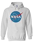 Nasa National Space Administration Logo White Men Women Unisex Hooded Sweatshirt Hoodie-M