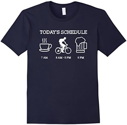 Men's Today's Schedule - Cycling Mountain Biking Bike T Shirt Large Navy