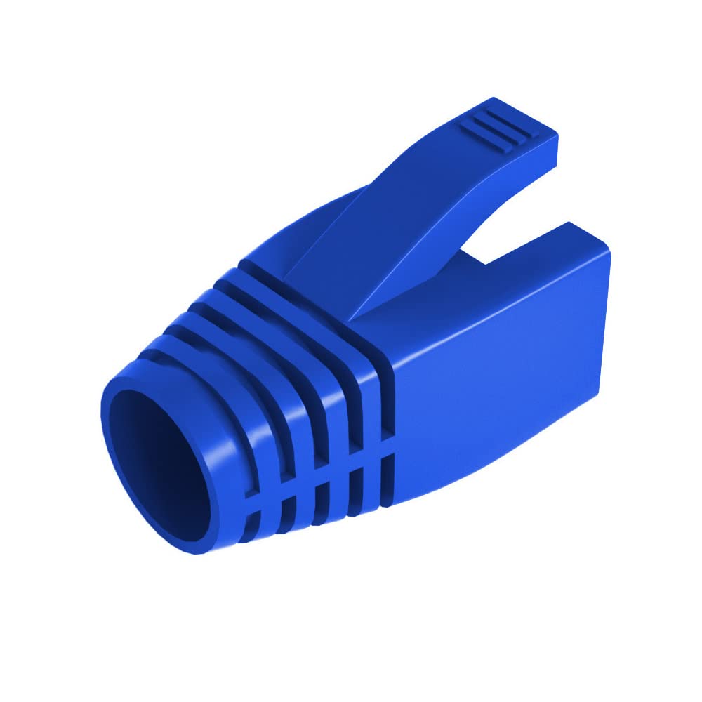 VIVOCH 50 Pcs Cat6 Cat6A Cat7 Strain Relief Boot, RJ45 Plug Connector Cover Modular Network Plug Connector Cap Cable Connector Boots, Blue