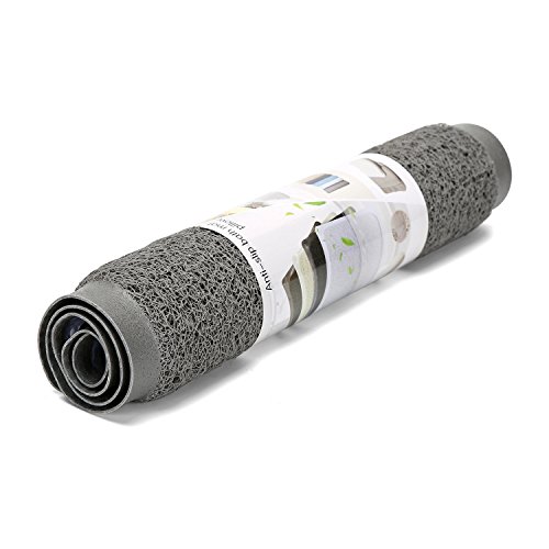 Loofah Shower Mat with 8 Suction Cups, Fast Drying Non Slip Mildew Resistant Anti-Bacterial Bathtub Massage Mats for Bathroom, Grey 29.5