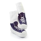 Mocc Ons Clever Little Slipper Socks Sneaker, 12-18 Months, Navy Blue