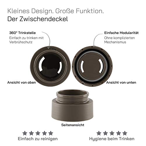 eppikan eppiToGo Edelstahl Thermobecher- Isolierbecher, Kaffee-to-go Becher, 350 ml, 500 ml Travel Mug, Autobecher, auslaufsicher mit hygienischer 360°-Trinköffnung (Powder Pink, 350 ml) – Bild 7